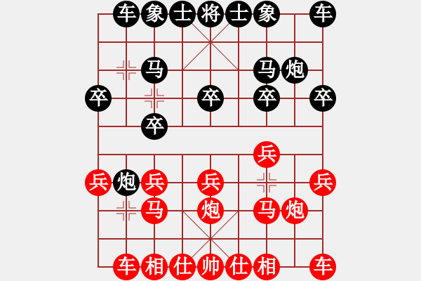 象棋棋譜圖片：今天[紅] -VS- 可口的徒弟[黑] - 步數(shù)：10 