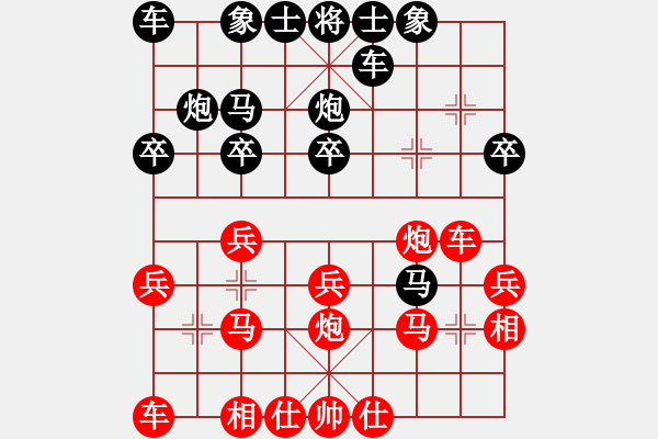 象棋棋譜圖片：順炮緩開車（紅巡河炮） 黒勝 - 步數(shù)：20 