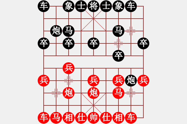 象棋棋譜圖片：蓋馬三錘之黑炮8進(jìn)4變例4 - 步數(shù)：10 