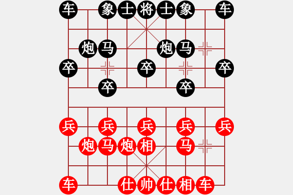 象棋棋譜圖片：過(guò)宮炮對(duì)黑7路卒左士角炮（旋風(fēng)V7.0拆棋）和棋 - 步數(shù)：10 