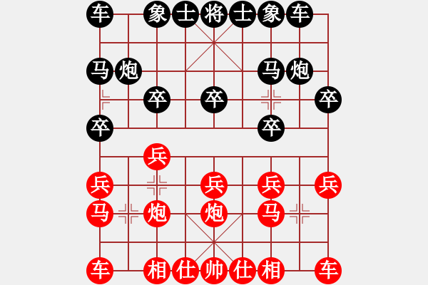 象棋棋譜圖片：JJL五七炮進七兵邊馬左直車對左單提馬挺71卒直車 - 步數(shù)：10 