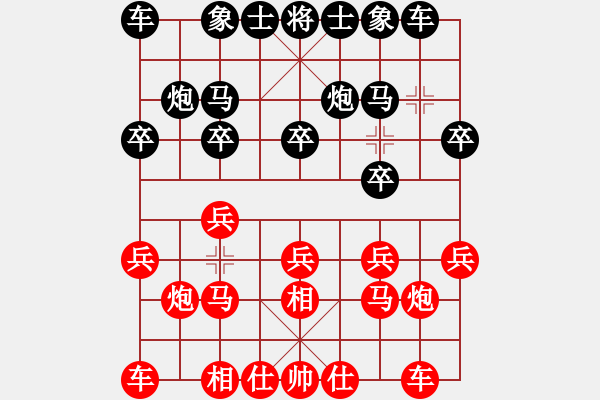 象棋棋譜圖片：嫩黑黑[-] 和 分紅比例符合技術(shù)開 - 步數(shù)：10 