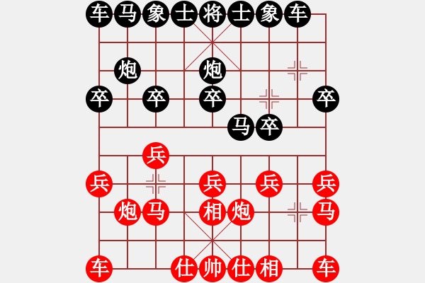 象棋棋譜圖片：草原之夜[8-1] 先勝 行云流水[8-1] 士角炮邊馬 - 步數(shù)：10 