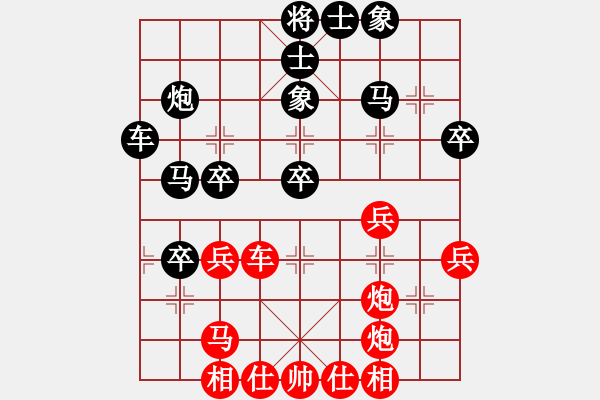 象棋棋譜圖片：2023.3.4.2中級場先負五七炮進三兵對屏風(fēng)馬進3卒 - 步數(shù)：40 