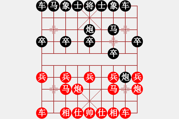 象棋棋譜圖片：對(duì)弈不亦樂(lè)乎紅和葬心〖起馬轉(zhuǎn)邊炮對(duì)進(jìn)７卒〗 - 步數(shù)：10 