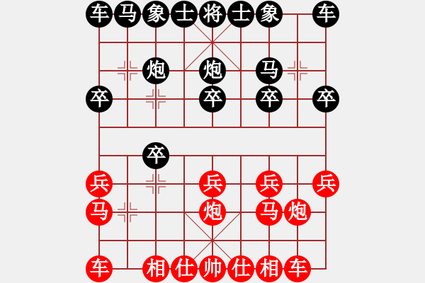 象棋棋譜圖片：仙人指路轉(zhuǎn)右中炮對(duì)卒底炮  壓倒多數(shù)(風(fēng)魔)-負(fù)-天翻地覆(9星) - 步數(shù)：10 