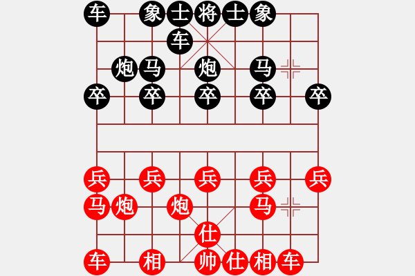 象棋棋譜圖片：周學軍     先負 范臻周     - 步數(shù)：10 