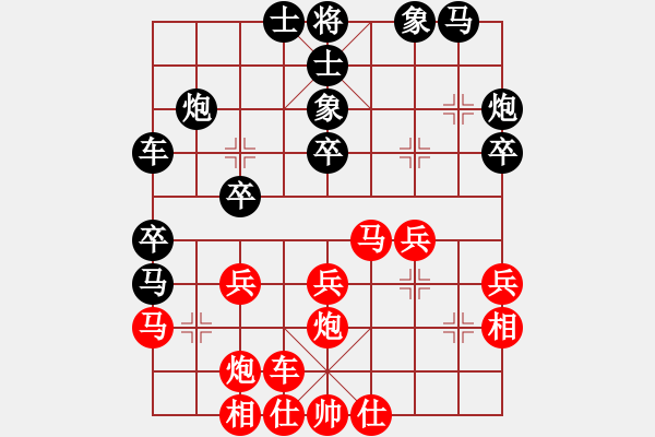 象棋棋譜圖片：CUC 124 BIEN 8.XE 9-6.. XE 2.6 HAU THANG - 步數(shù)：30 