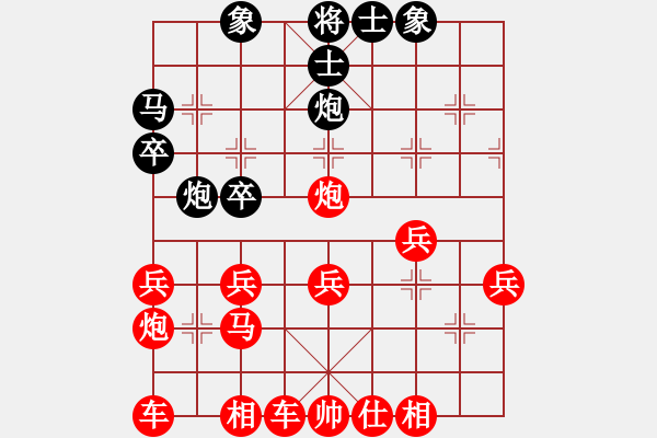 象棋棋譜圖片：人機(jī)對(duì)戰(zhàn) 2025-1-10 17:13 - 步數(shù)：30 