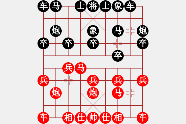 象棋棋谱图片：张欣 先和 尚威 - 步数：10 