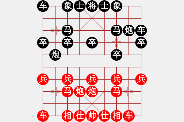 象棋棋譜圖片：南派九月風(fēng)(5段)-勝-車(chē)前卒(3段)中炮對(duì)鴛鴦炮 - 步數(shù)：10 