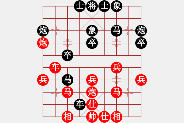 象棋棋譜圖片：2006年迪瀾杯弈天聯(lián)賽第四輪：將帥英雄花(5r)-和-樓外青衫(9段) - 步數(shù)：30 