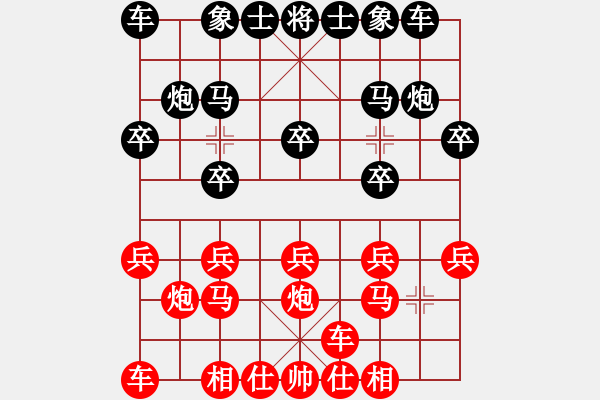 象棋棋譜圖片：棋遜一籌紅負(fù)葬心【中炮右橫車(chē)對(duì)屏風(fēng)馬 紅進(jìn)中兵】 - 步數(shù)：10 