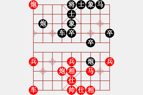 象棋棋譜圖片：貴卿法師(9段)-和-斷劍神(6段)中炮過(guò)河車互進(jìn)七兵對(duì)屏風(fēng)馬上士 - 步數(shù)：40 