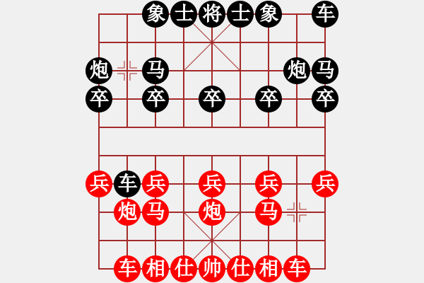 象棋棋譜圖片：中炮對(duì)右三步虎（業(yè)五升業(yè)六評(píng)測(cè)對(duì)局）我先勝 - 步數(shù)：10 