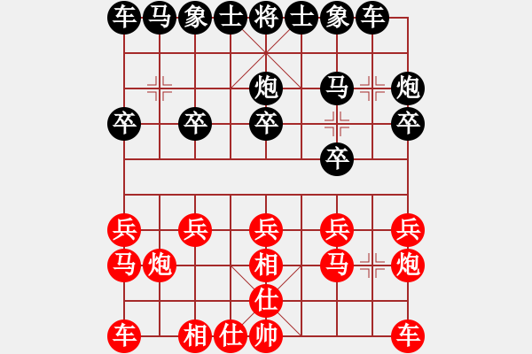 象棋棋譜圖片：起馬局（黑勝） - 步數(shù)：10 