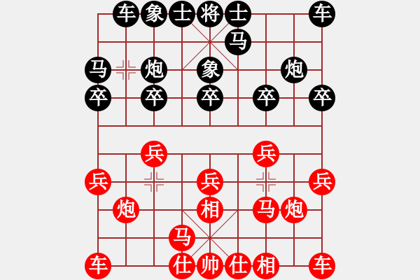 象棋棋谱图片：北京 蒋川 胜 浙江 赵鑫鑫 - 步数：10 