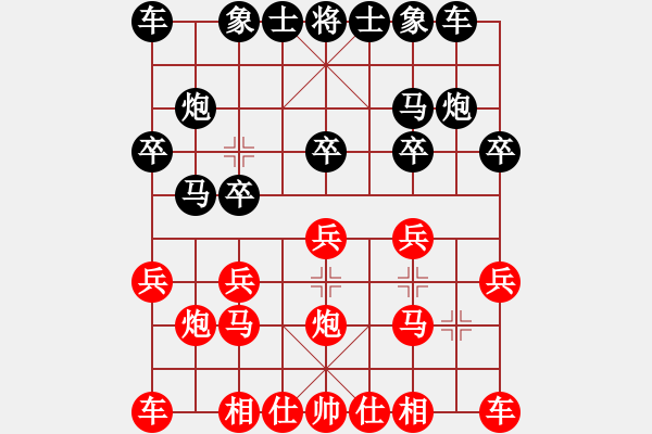 象棋棋譜圖片：兩頭蛇索道(4段)-負(fù)-宇宙之太陽(6段) 中炮七路馬對(duì)屏風(fēng)馬 紅進(jìn)中兵 - 步數(shù)：10 