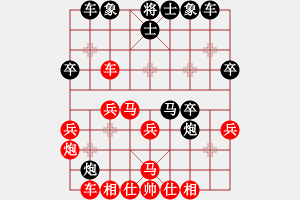 象棋棋譜圖片：潢川三豐(無極)-和-緣份戰(zhàn)神二(9星) - 步數(shù)：30 