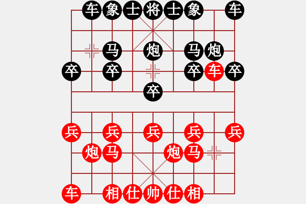 象棋棋譜圖片：起馬應(yīng)過(guò)宮炮（旋風(fēng)V5.0拆棋）和棋 - 步數(shù)：10 