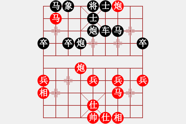 象棋棋谱图片：122顺炮直车破横车骑河捉炮(局48 着3) - 步数：45 