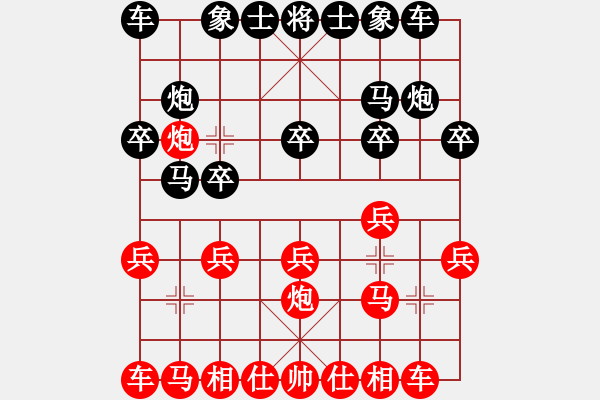 象棋棋谱图片：第10轮 第2台 云南 黎德志 红先和 四川 孟辰 - 步数：10 