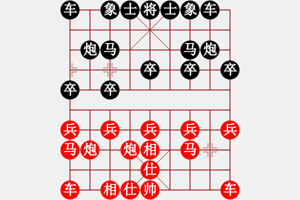 象棋棋譜圖片：gg[紅] -VS- 行者必達(dá)[黑] - 步數(shù)：10 