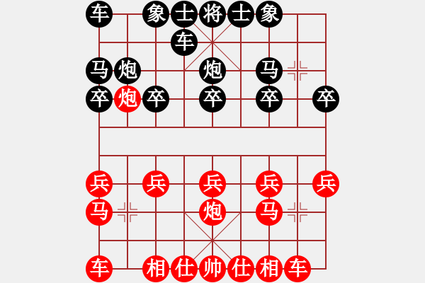 象棋棋譜圖片：順炮橫車應直車五八炮（旋風勝巫師業(yè)余級） - 步數(shù)：10 