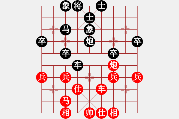 象棋棋譜圖片：順炮橫車應直車五八炮（旋風勝巫師業(yè)余級） - 步數(shù)：40 