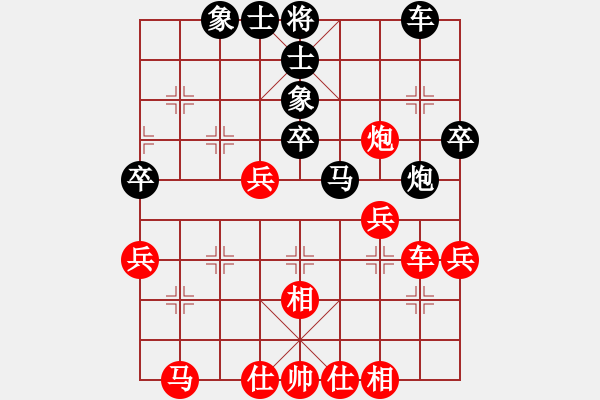 象棋棋譜圖片：中炮巡河炮對(duì)屏風(fēng)馬3 - 步數(shù)：40 