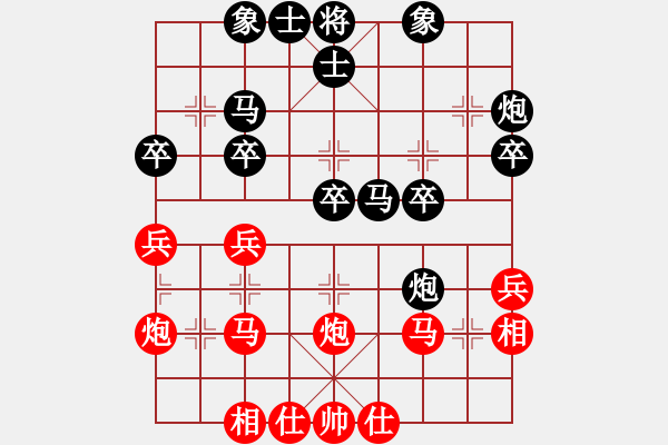 象棋棋譜圖片：中炮對(duì)屏風(fēng)馬黑單炮過(guò)河(業(yè)五升業(yè)六評(píng)測(cè)對(duì)局)黑超時(shí),我先勝 - 步數(shù)：30 