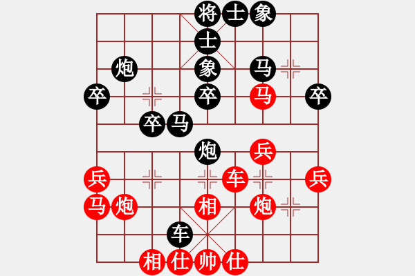 象棋棋譜圖片：13509990808紅負(fù)葬心【中炮右橫車對屏風(fēng)馬】 - 步數(shù)：30 