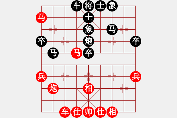 象棋棋譜圖片：中炮進(jìn)中兵盤頭馬對(duì)屏風(fēng)馬(和棋)* - 步數(shù)：42 