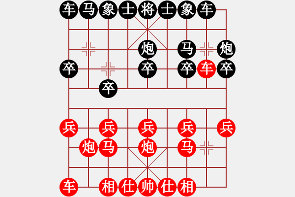 象棋棋譜圖片：鴛鴦屏風馬(1弦)-勝-jiefangjun(3弦) - 步數(shù)：10 