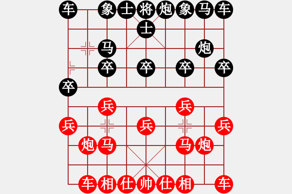 象棋棋譜圖片：負(fù)分太后 魚(yú)[紅] -VS- gg[黑](1) - 步數(shù)：10 