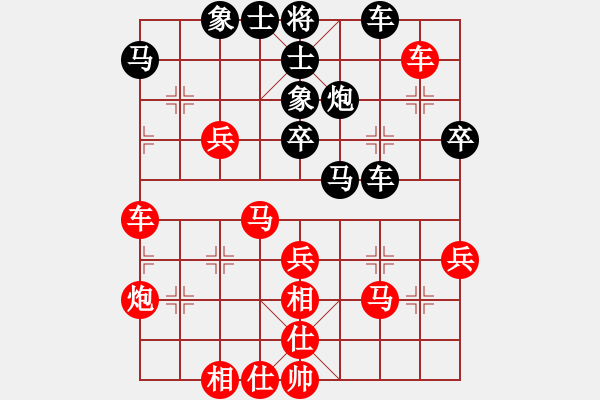 象棋棋譜圖片：負(fù)分太后 魚(yú)[紅] -VS- gg[黑](1) - 步數(shù)：40 