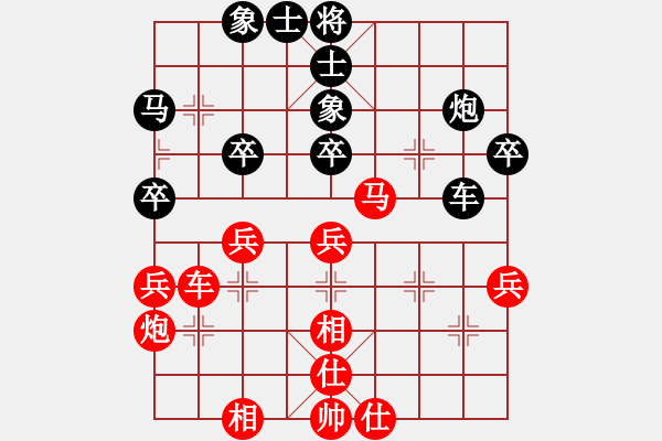 象棋棋譜圖片：菜鳥也瘋狂(8段)-和-棋者下棋(7段) - 步數(shù)：40 