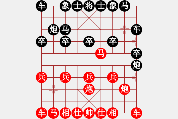 象棋棋譜圖片：1095局 B00- 中炮局-小蟲引擎23層先勝業(yè)1-3 - 步數(shù)：10 