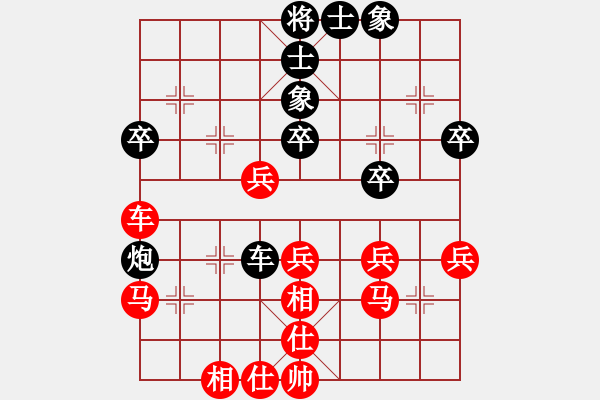 象棋棋譜圖片：后負(fù)屏風(fēng)馬對(duì)中炮，平炮中路閃將抽車失敗丟馬，出將解臥槽致速敗 - 步數(shù)：40 