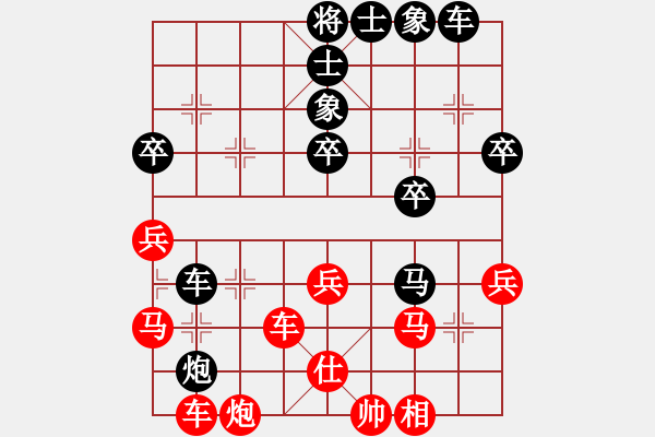 象棋棋譜圖片：無字袖手炮(4段)-和-muuuuu(8段)五七炮對屏風(fēng)馬進(jìn)７卒 紅左直車對黑右直車右炮過河 - 步數(shù)：60 