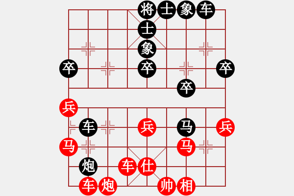 象棋棋譜圖片：無字袖手炮(4段)-和-muuuuu(8段)五七炮對屏風(fēng)馬進(jìn)７卒 紅左直車對黑右直車右炮過河 - 步數(shù)：65 