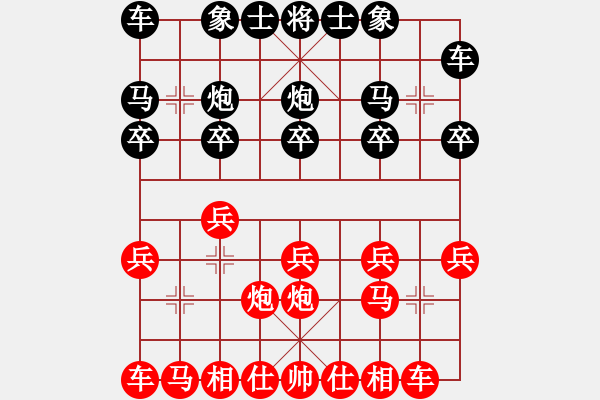 象棋棋譜圖片：袁洪梁     先和 鄭文寧     - 步數(shù)：10 