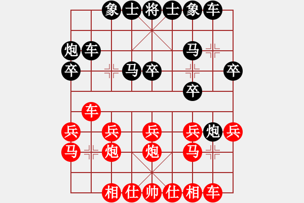 象棋棋谱图片：张申宏     先和 杨德琪     - 步数：20 