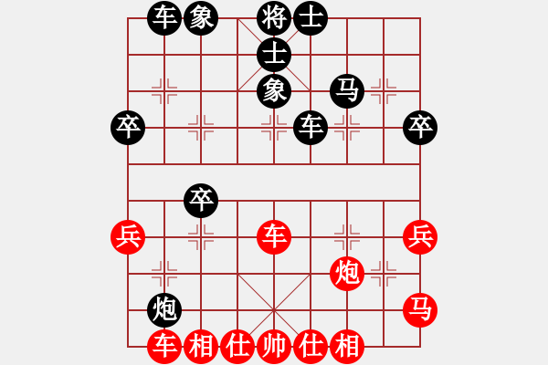 象棋棋譜圖片：過好每一天(8段)-和-降龍尊者(8段)中炮過河車互進七兵對屏風(fēng)馬平炮兌車 紅左馬盤河 - 步數(shù)：40 