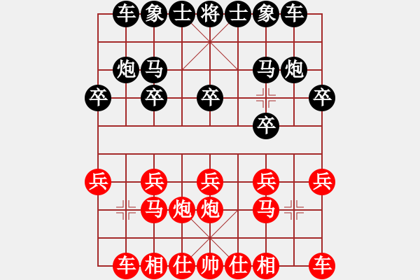 象棋棋谱图片：万春林     先和 权德利     - 步数：10 