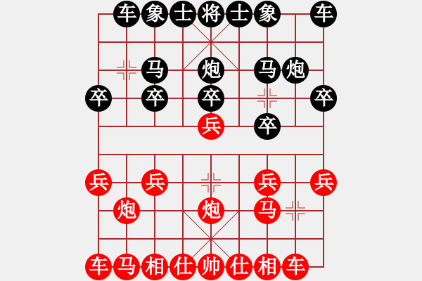 象棋棋譜圖片：2021.3.12.5JJ象棋五分鐘后勝中炮緩開(kāi)車(chē)對(duì)后補(bǔ)列炮 - 步數(shù)：10 