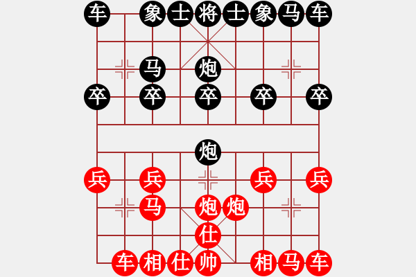 象棋棋譜圖片：雙打得車 踩雙取勝：qfzyn[紅] -VS- 偏鋒炮王[黑] - 步數(shù)：10 