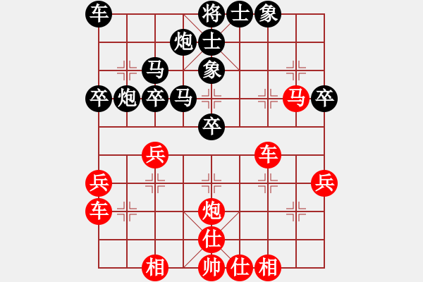 象棋棋谱图片：王玉虎[业9-3] 先胜 付波涛[业9-3]  - 步数：40 