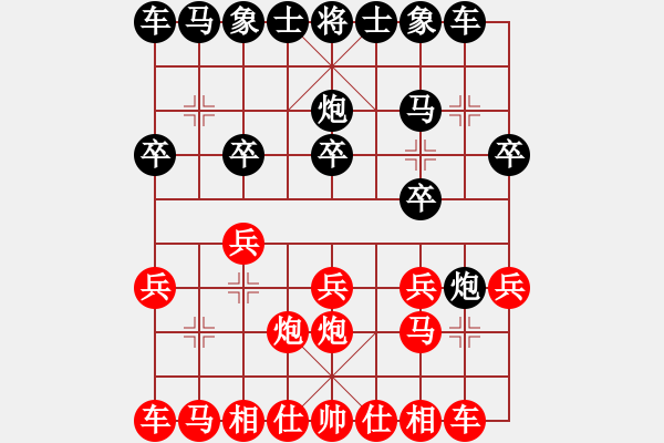 象棋棋譜圖片：中炮不進三兵對左炮封車轉列炮（黑勝） - 步數(shù)：10 