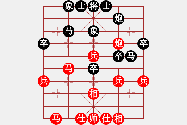 象棋棋譜圖片：秦瓊賣馬[紅] -VS- 風馳電掣[黑] - 步數(shù)：40 